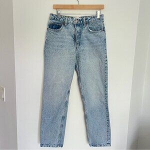 Zara Classic Blue Skinny High Rise Mom Jeans